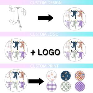 케루이 아기옷 맞춤 대나무 서프라이즈 박스 세트 긴팔 랜덤 프린트 도매 지퍼 파자마 - Product Image 3