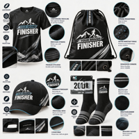 Ensemble de Marchandises Personnalisées pour Événements Sportifs, Vente en Gros, Sac Cadeau de Finisseur de Marathon, ODM OEM, Direct Usine