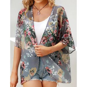 Cardigan Kimono con stampa floreale Premium da donna - Product Image 6