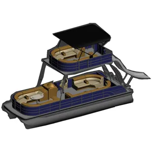 Allsea Boote 36ft Aluminium Floating Party Barge Ponton Boots möbel Luxus boot Ponton Mit Doppel deck