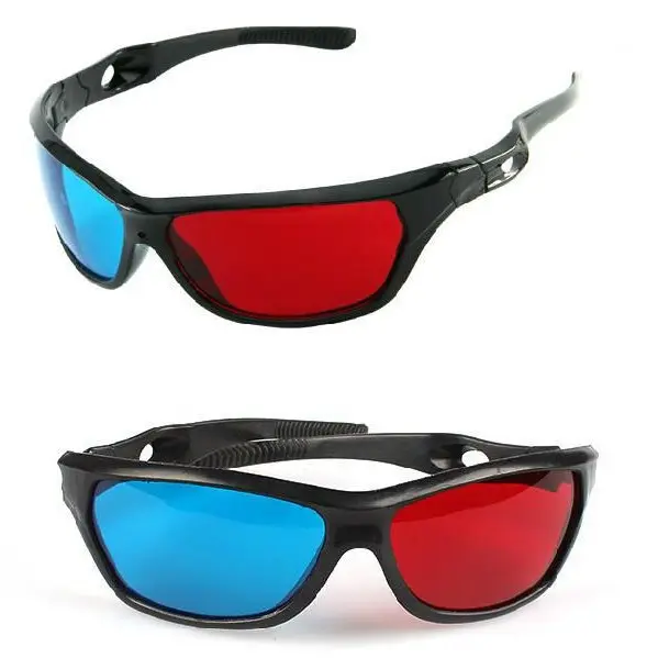 Óculos 3d de realidade virtual, óculos 3d de realidade virtual para natal, vermelho, azul, óculos 3d para cinema