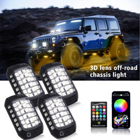 Nuevo diseño de lentes 3D superbrillantes, 12 piezas en una, 3 pulgadas, 12V, resistente al agua, RGB, Control remoto por aplicación, 36LED, Kit de luz Led Rock de alta calidad