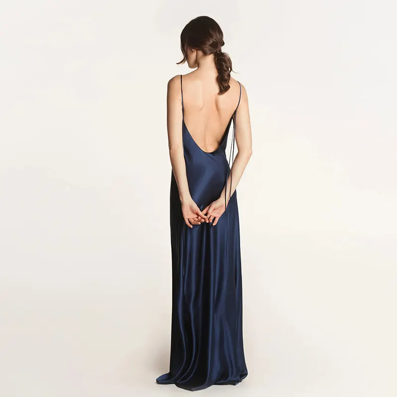 New Arrival 2024 Spring Luxury Women Silk Maxi Dress 100% Mulberry Silk Dresses