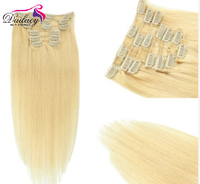 Cheveux pleins et épais doublement étirés 100% Cheveux humains indiens 7pcs 16 clips en extension de cheveux humains pour femmes