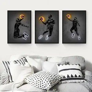 World Painting Neon Art Poster Fashion Graffiti Music Movie Basketball Star Canvas Painting Animal Pictures Perfume Prints