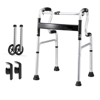 Bâtons de marche pliants en alliage léger avec réglage en hauteur pour la réadaptation - Support de marche portable