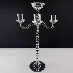 75cm Height Glass <strong>Tealight</strong> <strong>Holder</strong> 5 Arms Crystal Wedding Candelabra MH-Z0383 - Product Image 1