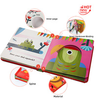 Individuelles Logo Tier-Musterbuch Rotes Hardcover-Buch Druckerei Weißer Karton Kinder Lehrreiches Kinderbuch mit Zeichentrickfiguren