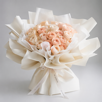 Kertas Pembungkus Bunga Korea Style Tahan Air Matte Frosted Warna Solid untuk Perlengkapan Florist