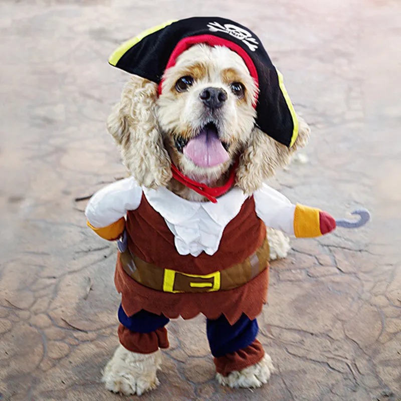 Divertenti costumi per cani da compagnia di Halloween vestito da pirata vestiti Cosplay per cani di piccola taglia gatti Chihuahua abbigliamento per cuccioli prodotti per animali domestici