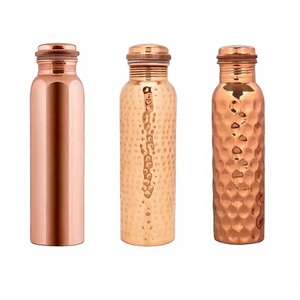 Botella de cobre 100% cobre, artículos de bebida para cocina y mesa ecológicos, botella de agua de cobre puro, botella reutilizable. - Product Image 1