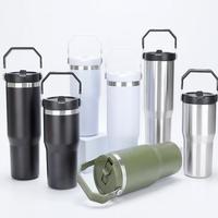 Tasse de camping en acier inoxydable RTS sublimation vierge bouteille d'eau de sport de 30oz avec gobelet d'étudiant en paille pour l'impression par presse à chaud