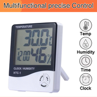 Termometer Dapur Inframerah Digital untuk Memanggang, Tahan Suhu Tinggi, Plastik, Indoor Outdoor, Jam, Kelembapan, Suhu