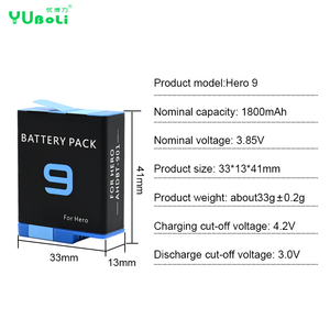 <span class=keywords><strong>Batterie</strong></span> de caméra d'action OEM 1800mAh AHDBT-901 AHDBT901 pour batteries numériques <span class=keywords><strong>GoPro</strong></span> <span class=keywords><strong>Hero</strong></span> <span class=keywords><strong>9</strong></span> - Product Image 6