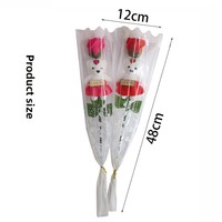 Bunga Mawar Simulasi Buatan Tangan AIDA Brand Model CY-021, Daun Bunga Sabun, Bunga Beruang - Grosir