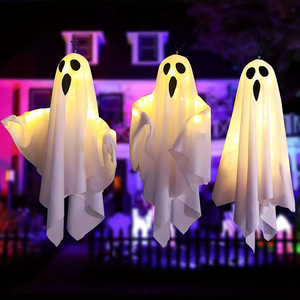Nuevas Luces LED de Fantasma para Halloween, Adornos Colgantes Brillantes para Decoración de Ambiente en Interiores, Fiestas, Fantasma - Product Image 3
