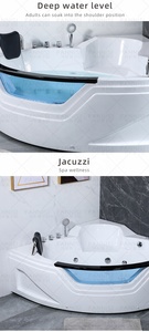 Bañera de hidromasaje de acrílico de gran tamaño <span class=keywords><strong>para</strong></span> <span class=keywords><strong>dos</strong></span> <span class=keywords><strong>personas</strong></span>, bañera de hidromasaje cuadrada con cascada, nuevo diseño - Product Image 3