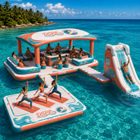 Aufblasbarer Wasserpark Schwimmende Insel-Bar Schwimmdock mit Mitteltisch für Familien-Resort Urlaubsspaß Outdoor-Nutzung