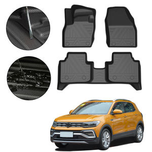 Muchkey – coussinet de pied entièrement entouré pour <span class=keywords><strong>Volkswagen</strong></span> <span class=keywords><strong>T</strong></span> <span class=keywords><strong>Cross</strong></span> 2019 2020, tapis de sol antidérapant étanche TPE, <span class=keywords><strong>accessoires</strong></span> de voiture - Product Image 2