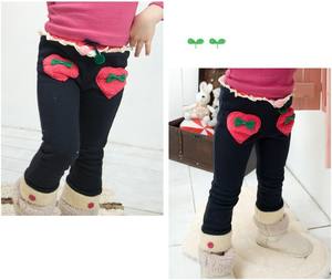 Venta al por Mayor en Línea de Ropa Infantil, Pantalones Largos con Encaje y Estampado de Corazones para Niñas Pequeñas, de Proveedor Chino - Product Image 1
