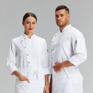 Chaqueta de Chef Unisex de 240 g/m², T/C 80/20, con Logotipo Personalizado, Uniforme de Chef Moderno, Impresión por Transferencia de Calor <span class=keywords><strong>Blanca</strong></span> para Uso en Restaurantes y Bares - Product Image 6