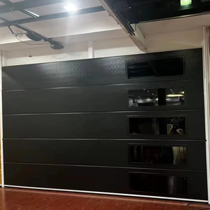 8x8 10x10ft 16x7ft Portes <span class=keywords><strong>de</strong></span> <span class=keywords><strong>garage</strong></span> sectionnelles noires coulissantes motorisées avec fenêtre Finition en bois <span class=keywords><strong>Porte</strong></span> <span class=keywords><strong>de</strong></span> <span class=keywords><strong>garage</strong></span> isolée à rabat - Product Image 1