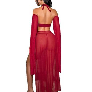 Service de personnalisation de logo, Ensemble de lingerie ODM rouge bordeaux S-XXL, Costume de showgirl une pièce <span class=keywords><strong>sexy</strong></span> rétro pour jeu de rôle, avec contrôle léger, pour le strip-tease - Product Image 5