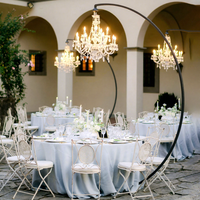 Support de lustre en métal noir de 3 mètres de haut pour décorations de fête en plein air, événements, mariage