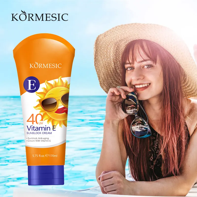 KORMESIC OEM ODM özel etiket SPF50 + PA + + güneş kremi beyazlatma güneş kremi Anti-UV izolasyon E vitamini güneş koruyucu