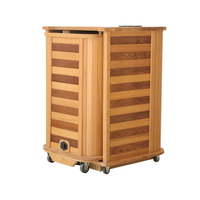 Sauna infrarouge pliable moderne HY-003, demi-corps, en bois de pruche massif, sauna sec portable à vapeur sèche