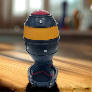 Ornement de bombe en résine, boîte de rangement décorative, type rond sur pied, couleur bronze, vert, noir, cadeau de collection militaire - Product Image 2