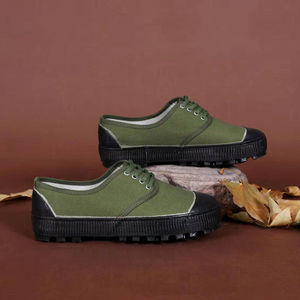 Chaussures de travail pour hommes Liberation, bottes en toile, semelle en caoutchouc vulcanisé, résistantes à l'usure, talon bas, chaussures de sécurité pour travaux de construction - Product Image 3