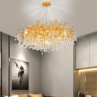 Luxe nordique moderne cristal LED maison brindilles branche hall salle à manger salon plafond lustre pendentif lumières lampes