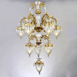 Lámpara Colgante de Cristal con Acabado Dorado, Base para Bombilla E26, 2700K Blanco Cálido, Pantalla de Acero Inoxidable, LED, Garantía de 5 Años - Product Image 4