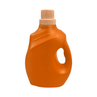 Bouteille d'emballage carrée en plastique HDPE de 2-2,5 L avec surface mate, poignée et couleur personnalisée, vide, pour boissons, jus ou détergent, avec bouchon à vis.