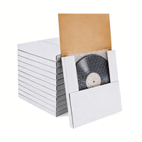 Boîtes d'expédition en carton blanc pour disques vinyles 12''x12''x1'' Boîtes d'emballage pour albums de disques vinyles en carton ondulé avec pochettes en mousse