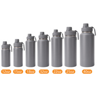 Bouteille d'eau isotherme personnalisée en acier inoxydable 304 pour sports de plein air, grande capacité, avec poignée, type gourde spatiale