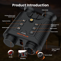 Jumelles de vision nocturne avec zoom numérique 1-8X, HD 1080P, portée de 600 m, infrarouges, pour la chasse, avec carte TF de 32 Go