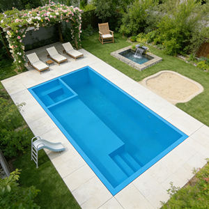 Listo para usar 16X32 Gran Rectangular Fibra de vidrio Piscina Nuevo diseño para el hogar con diseños de mosaico para uso multifamiliar - Product Image 5