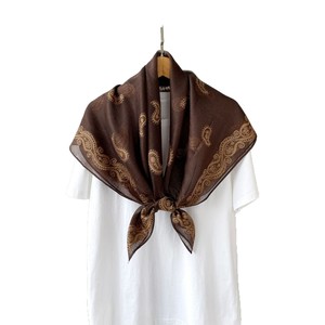 Women Paisley Hollow Out Headscarf, 90cm Lightweight Breathable Fashion <b>Square</b> <b>Scarf</b> - Product Image 5