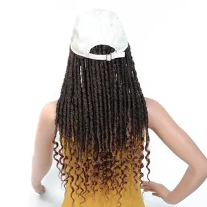 20Inch Cap Pruik Golvende Synthetische Senegalese Twist 3x Box Crotchet Vlechten Krullende Hoed Pruik