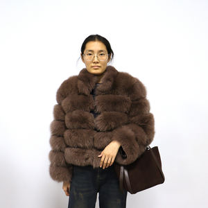 Лидер продаж, куртка из натурального меха лисы, роскошная короткая зимняя шуба из меха лисы - Product Image 6