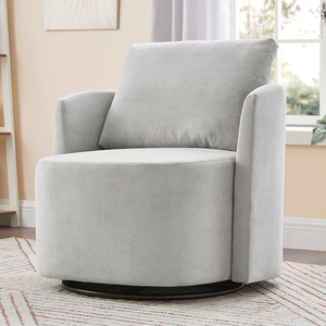 360 Swivel Chair 29.9" Accent Barrel Armchair Modern Upholstered Swivel <b>Sofa</b> Chair with Curved Design for Living Room Bedroom - Product Image 2
