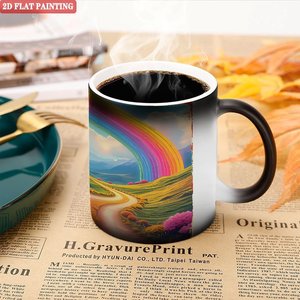 Mug personnalisé créatif, noir givré, 11 oz, sensible à la chaleur, tasse cadeau - Product Image 5