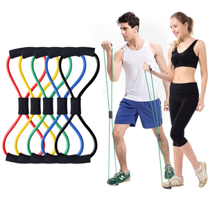 Extenseur de Poitrine <span class=keywords><strong>8</strong></span> Mots Entraînement Muscle Fitness Bandes Élastiques en Caoutchouc TPE Matériel Fitness Résistance Corde pour Exercice Sportif - Product Image 1