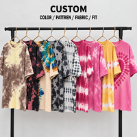 T-shirts teints en pièce, délavés à l'acide, tie-dye, vente en gros, 100% coton, grammage lourd, vierges, usine de confection OEM