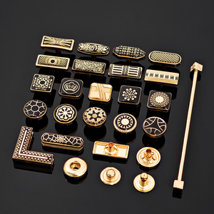 Custom Metal <b>Snap</b> Buttons Rectangle Vintage Embossed Logo Button Set for Thobe Shirt Decorative <b>Fasteners</b> - Product Image 2