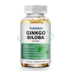 Cápsulas de Ginseng Bulk Ausreson com Ginkgo Biloba 1000mg Suplementos de Energia Cerebral 120mg 500mg Cápsula de Ginkgo Biloba - Product Image 1