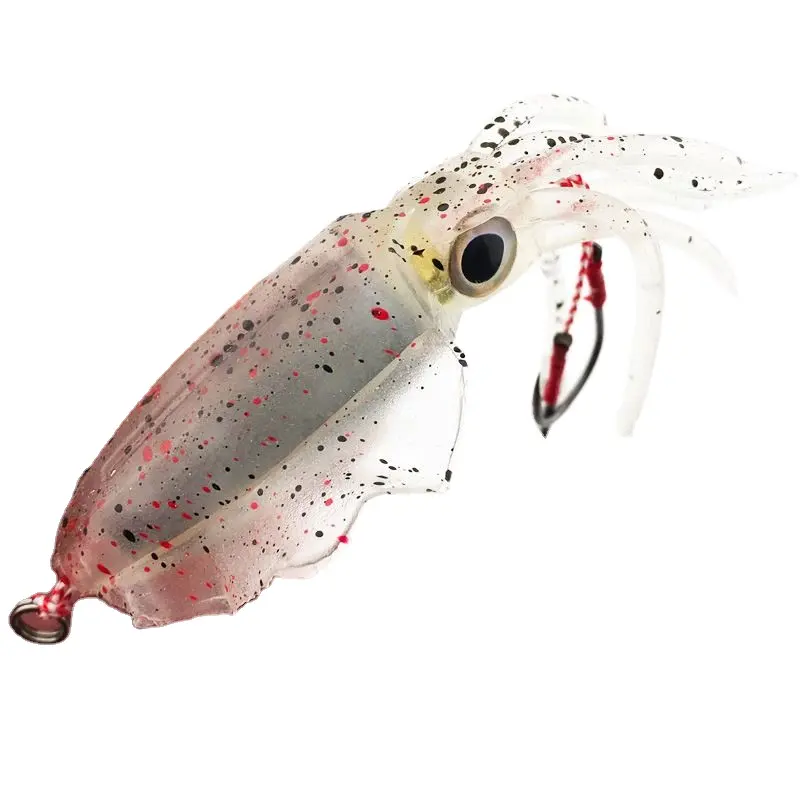 15cm 60g Fishing Squid Lure Octopus Calamar UV Luminous Squid Jigs With Hook Wobble Bait For Bass Pike Soft Lure