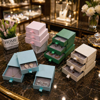 Boîtes à bijoux écologiques en carton recyclable, emballages de luxe pour bijoux, avec tiroir coulissant